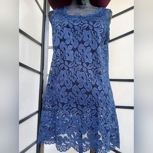 Elegant Blue Lace Tunic